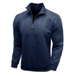 Men's Long-sleeved Zipped Stand Collar Sweater - Image 3