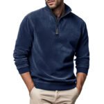 Men's Long-sleeved Zipped Stand Collar Sweater