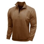 Men's Long-sleeved Zipped Stand Collar Sweater - Image 7