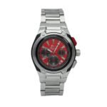 Jazma Men Watch Sporty Look, Red Dial, 43 mm Case Size, Chronograph, Date Indicator, SS Bracelet