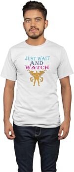 MRP BACK Wait and Watch White Round Neck Cotton Half Sleeved Men's T-Shirt with Printed Graphics